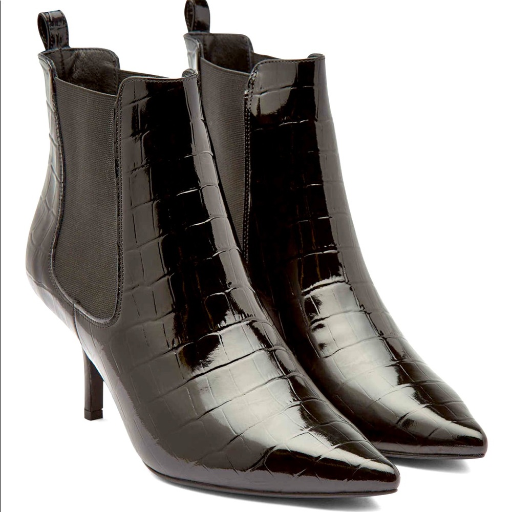 Anine Bing Stevie Patent Leather Ankle Boo…